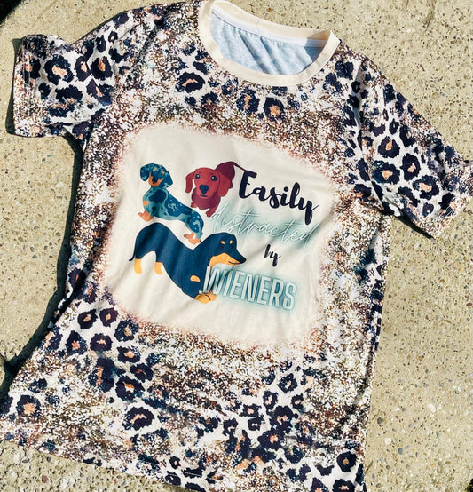 Easily Distracted By Weiners - Glittered Skull Original Design