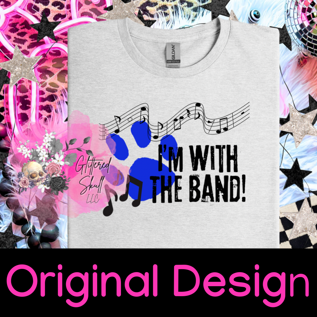 I’m with the Band - Glittered Skull Original Design